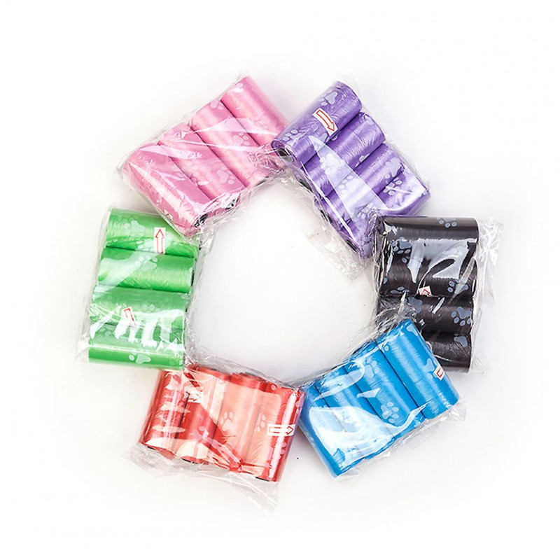 30Pcs Footprint Waste Pick Up Bags Dog Puppy Poop Degradable Clean-up