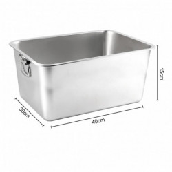 Rectangle en acier inoxydable Cat Litière Bac à litière Résistant cassé Faible Entrée Ouvert Spacieux