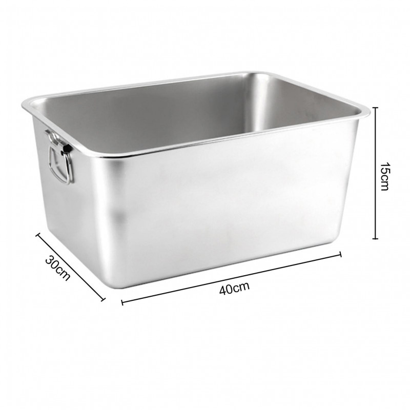 Rectangle en acier inoxydable Cat Litière Bac à litière Résistant cassé Faible Entrée Ouvert Spacieux