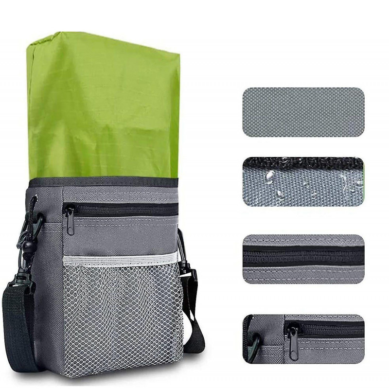 Food Bag For Dogs, Practical Treat Bag With Integrated Dog Waste Bag Dispenser (black)