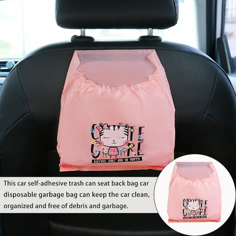 15 Pcs Car Trash Bags Auto Self-adhesive Garbage Pouches Vehicle Garbage Bags