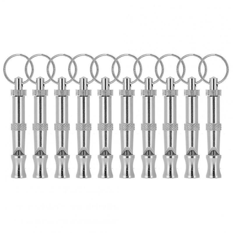 10Pcs adjustable dog whistle trainer sound waves stainless steel pet training supplies