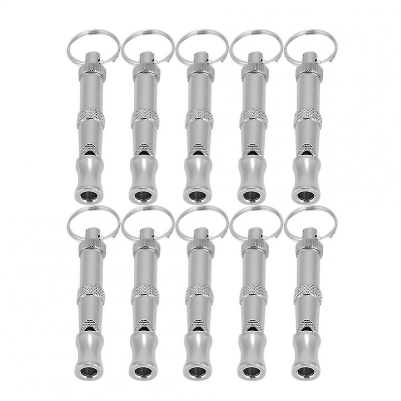 10Pcs adjustable dog whistle trainer sound waves stainless steel pet training supplies
