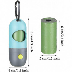 2 Pieces Dog Poop Waste Bag Holder Dispenser With Led Flashlight 2 Pieces Dog Poop Waste Bag Holder Dispenser With Led Flashlight