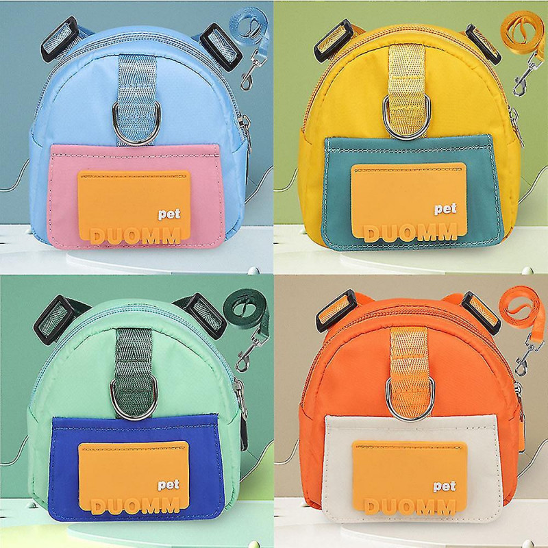 Colorful Dog Poop Bag Dispenser Puppy Backpacks Large Capacity Pets Backpacks For Daily Walking