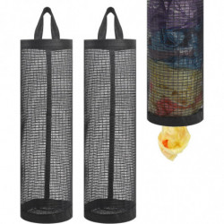 2Pcs Plastic Bag Holder,Grocery Bag Holder Mesh Hanging Storage Bag Dispenser Trash Bags,Folding Bag Storage [...]