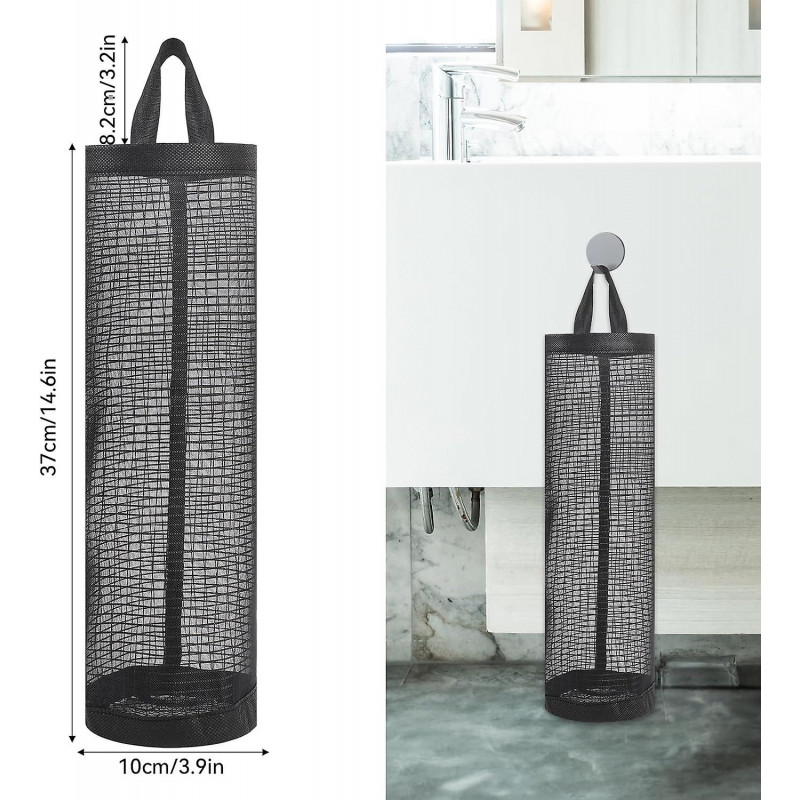 2Pcs Plastic Bag Holder,Grocery Bag Holder Mesh Hanging Storage Bag Dispenser Trash Bags,Folding Bag Storage [...]