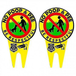2pcs No Poop Dog Signs pour Yard Garden 2pcs No Poop Dog Signs pour Yard Garden