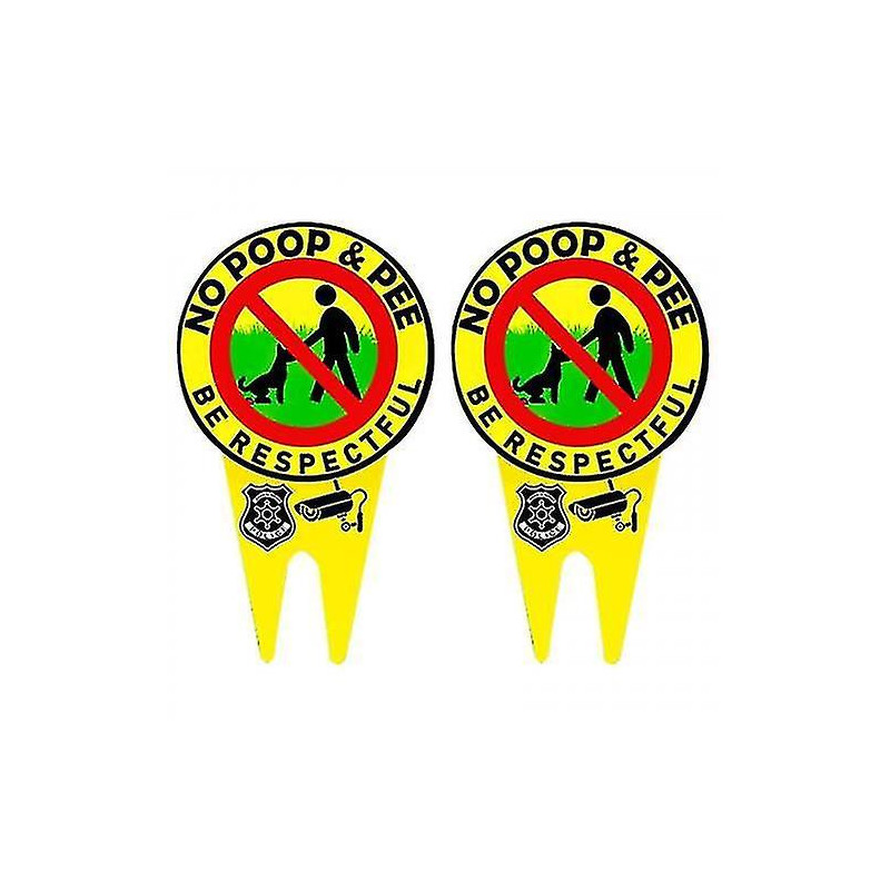 2pcs No Poop Dog Signs pour Yard Garden