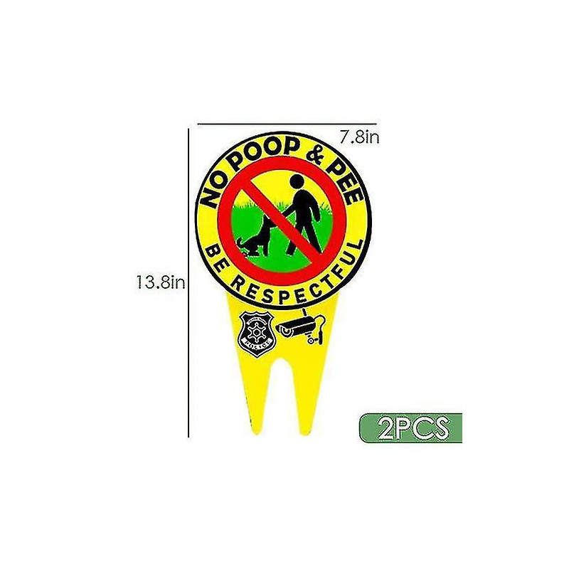2pcs No Poop Dog Signs pour Yard Garden