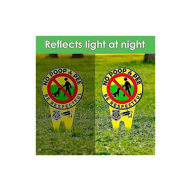 2pcs No Poop Dog Signs pour Yard Garden