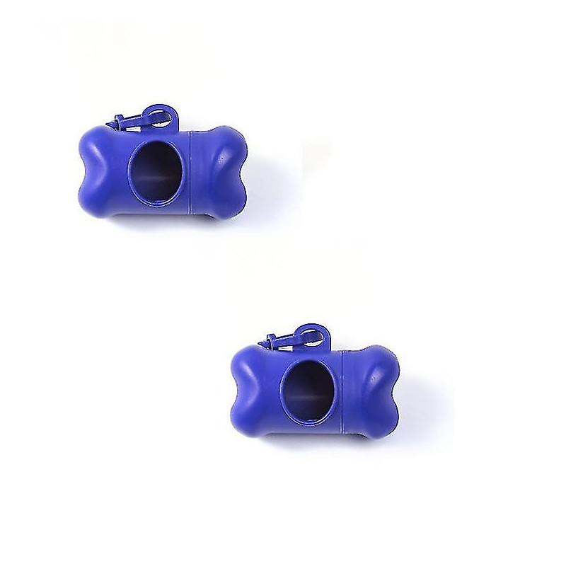 2pcs Dog Poop Bag Dispenser, Dog Poop Bag Dispenser With Clip Leash, Trash Bags Not Included (blue)