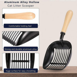 Pelle à litière pour chat, pelle à chat en métal, pelle à litière pour animaux de compagnie, pelles antiadhésifs à [...]