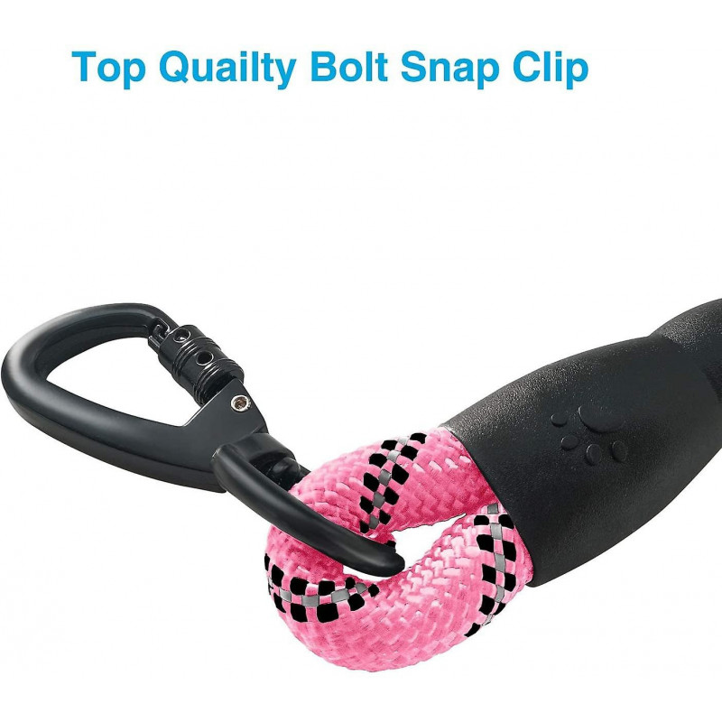 Strong Dog Leash With Comfortable Foam Handle And Highly Reflective Threads With Metal Clasp An