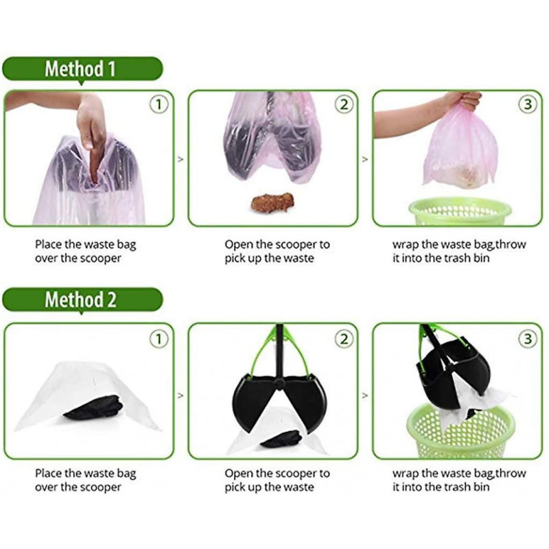 Pelles à caca pour chiens, 60cm de long poignée de cuillère à caca ramasser Moyen et grand chiens Déchets animaux