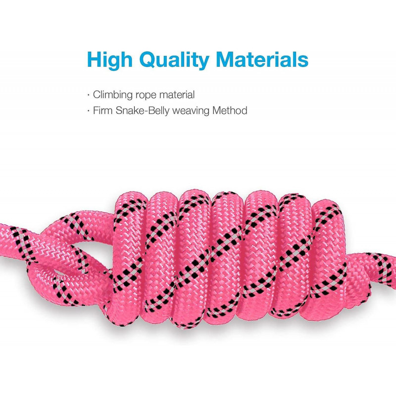 Strong Dog Leash With Comfortable Foam Handle And Highly Reflective Threads With Metal Clasp An