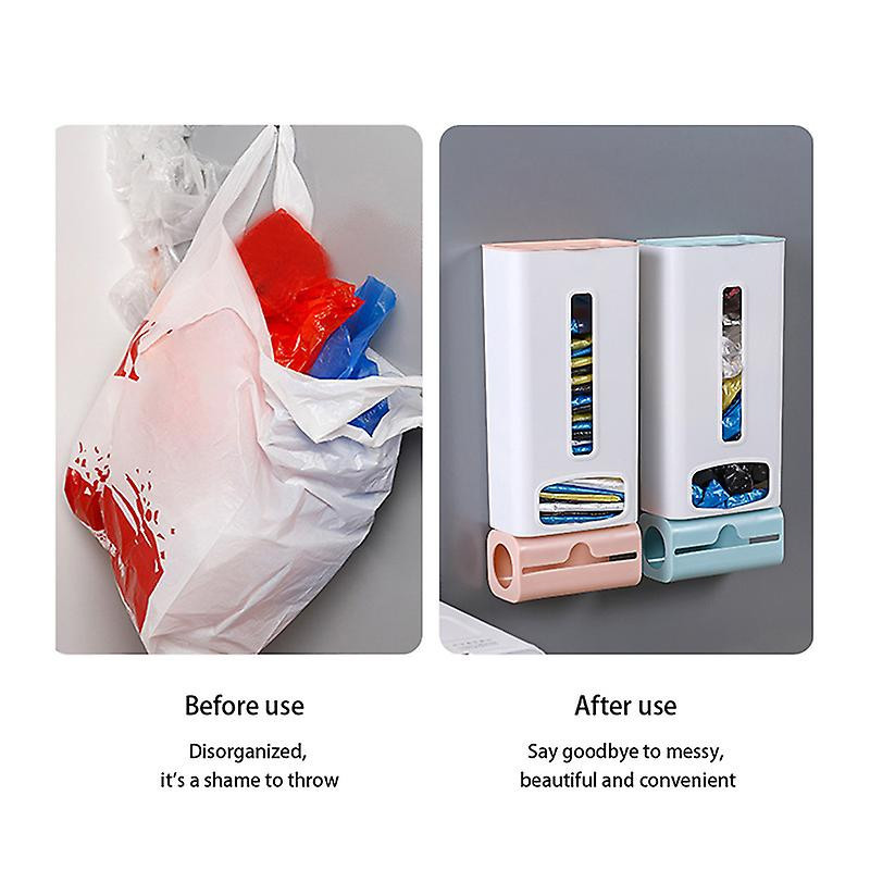 Garbage Bag Storage Plastic Bag Storage Box Wall-Mounted Kitchen Convenient Bag Extraction Light Bl