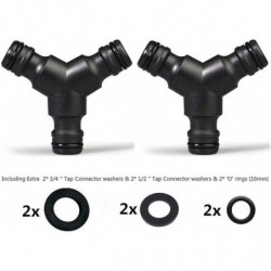 2 Pack Snap On Hose Splitter (3 Way) 1/2" Y Male Garden Hose Connector Gift 2 Pack Snap On Hose Splitter (3 Way) 1/2" Y Male Garden Hose Connector Gift