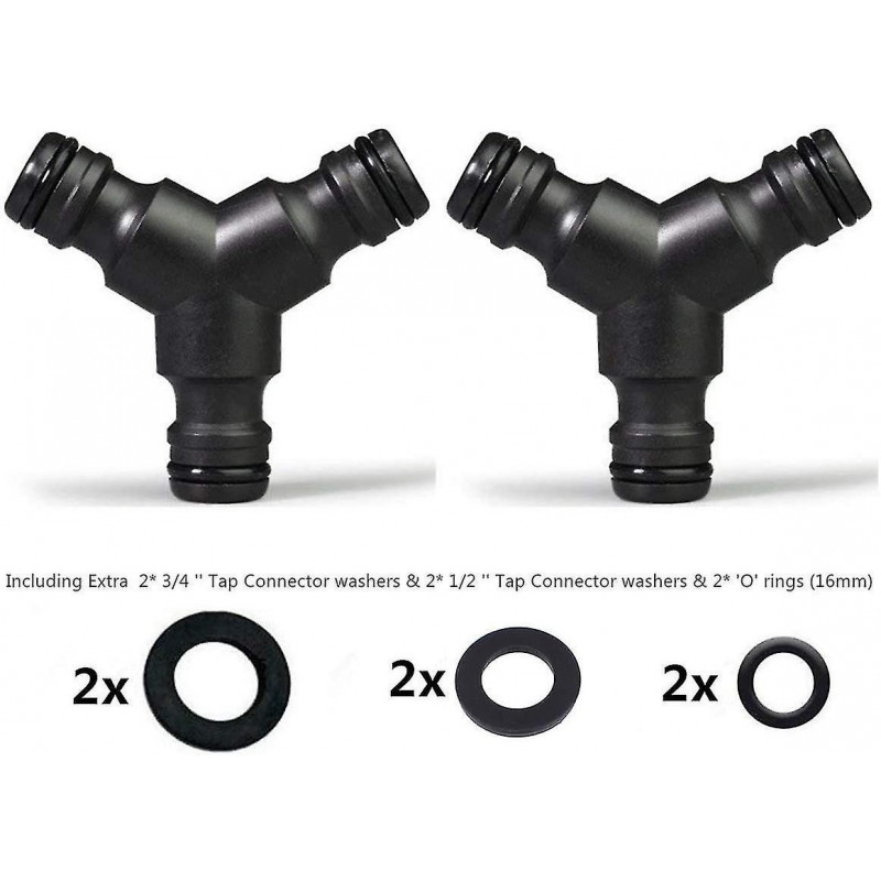 2 Pack Snap On Hose Splitter (3 Way) 1/2" Y Male Garden Hose Connector Gift