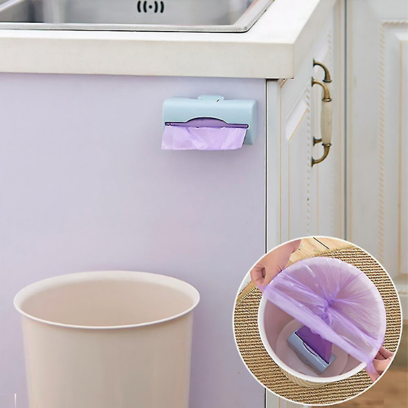 Purple Plastic Bag Holder for Kitchen Bathroom Office - Garbage Bag and Trash Bag Dispenser