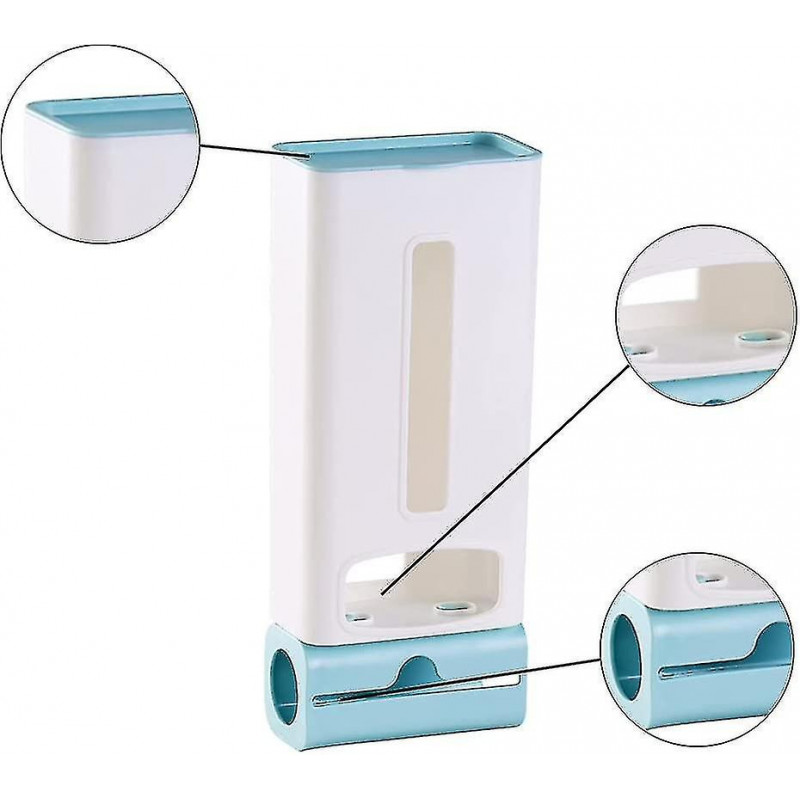 Pack Of 2 Plastic Bin Bag Organiser Dispenser, Mounted Plastic Bag Dispenser, Bag Holder Plastic