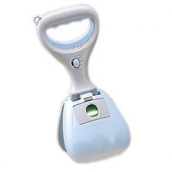 Blue Pet Pooper Scooper - 10cm Diameter Ergonomic Handle Effort Saving - for Dogs Cats and Other Pets