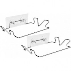 Stainless Steel Trash Bag Holder Adhesive Hanging Trash Garbage Bag Holder For Kitchen Cupboard Door (silver 2pcs) Stainless Steel Trash Bag Holder Adhesive Hanging Trash Garbage Bag Holder For Kitchen Cupboard Door (silver 2pcs)