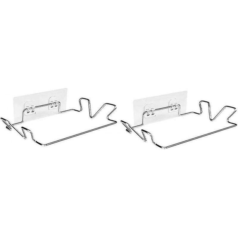 Stainless Steel Trash Bag Holder Adhesive Hanging Trash Garbage Bag Holder For Kitchen Cupboard Door (silver 2pcs)