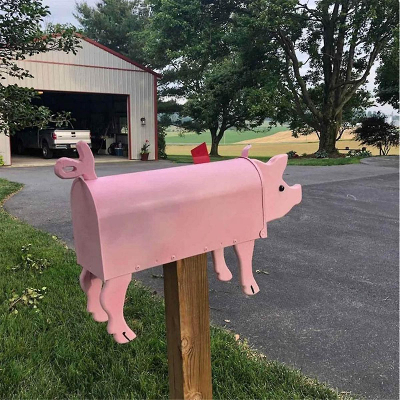 Garden Animal Shape Mailbox Weatherproof Dog and Pig Postal Box for Farm Yard Patio Mailbox Outdoor A