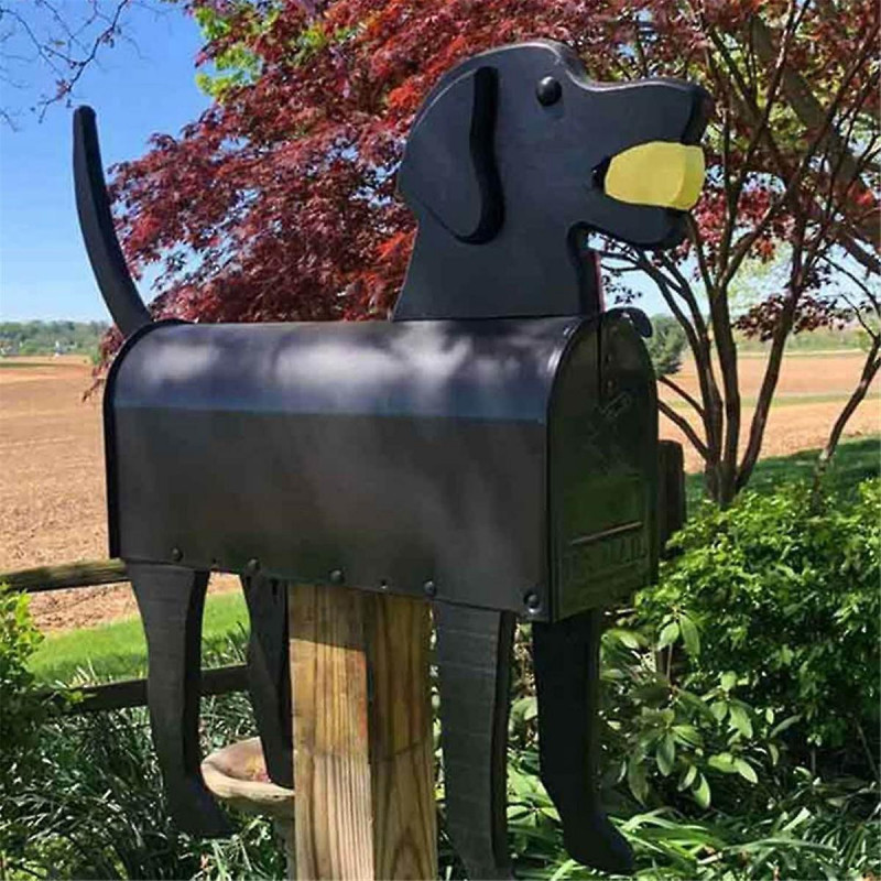 Garden Animal Shape Mailbox Weatherproof Dog and Pig Postal Box for Farm Yard Patio Mailbox Outdoor A
