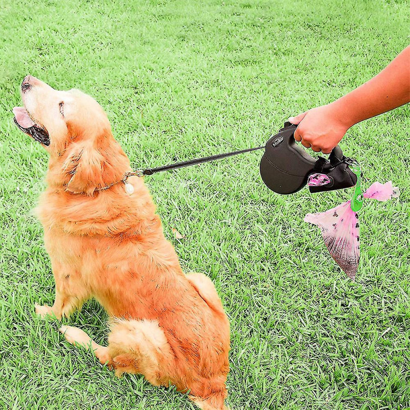 2 morceaux de sac à caca de chien Mains libres Clip Traction Corde Trousse de toilette Distributeur