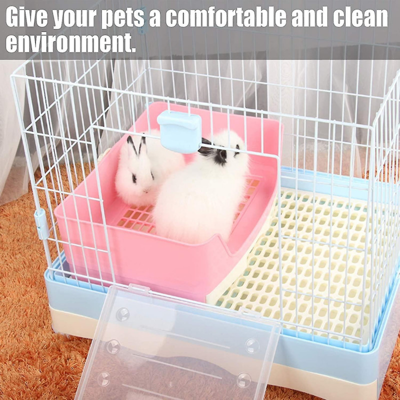 Grand entraîneur de litière de lapin, toilettes d’angle de pot avec tiroir plus grand animal de compagnie