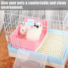 Grand entraîneur de litière de lapin, toilettes d’angle de pot avec tiroir plus grand animal de compagnie