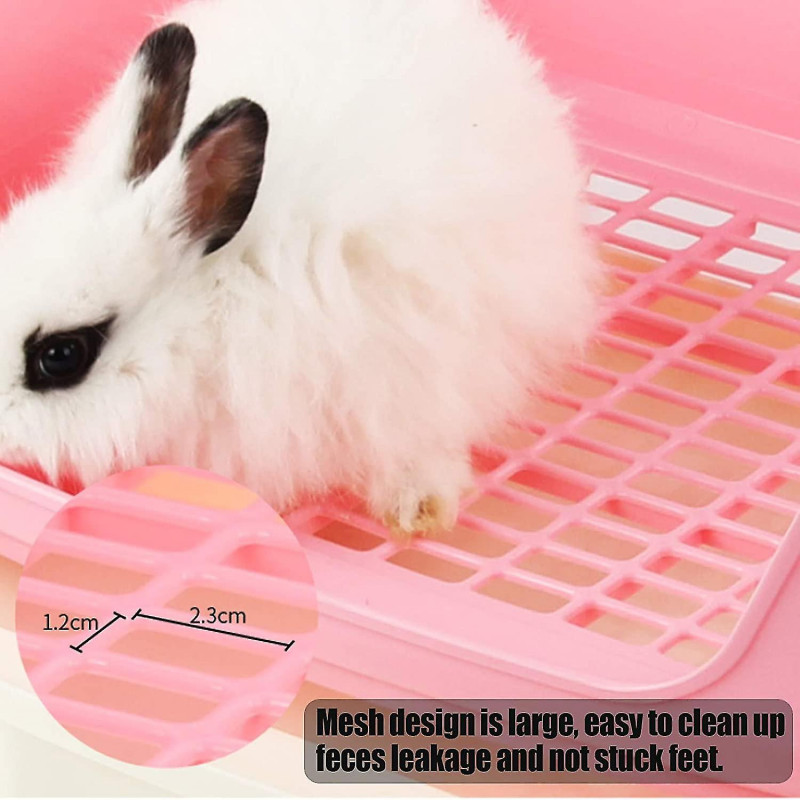 Grand entraîneur de litière de lapin, toilettes d’angle de pot avec tiroir plus grand animal de compagnie
