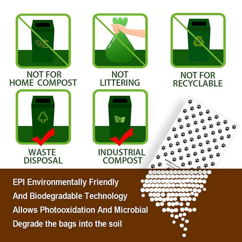 Biodegradable Dog Poo Bag Pet Poop Waste Bag With Dispenser 12roll Dispenser