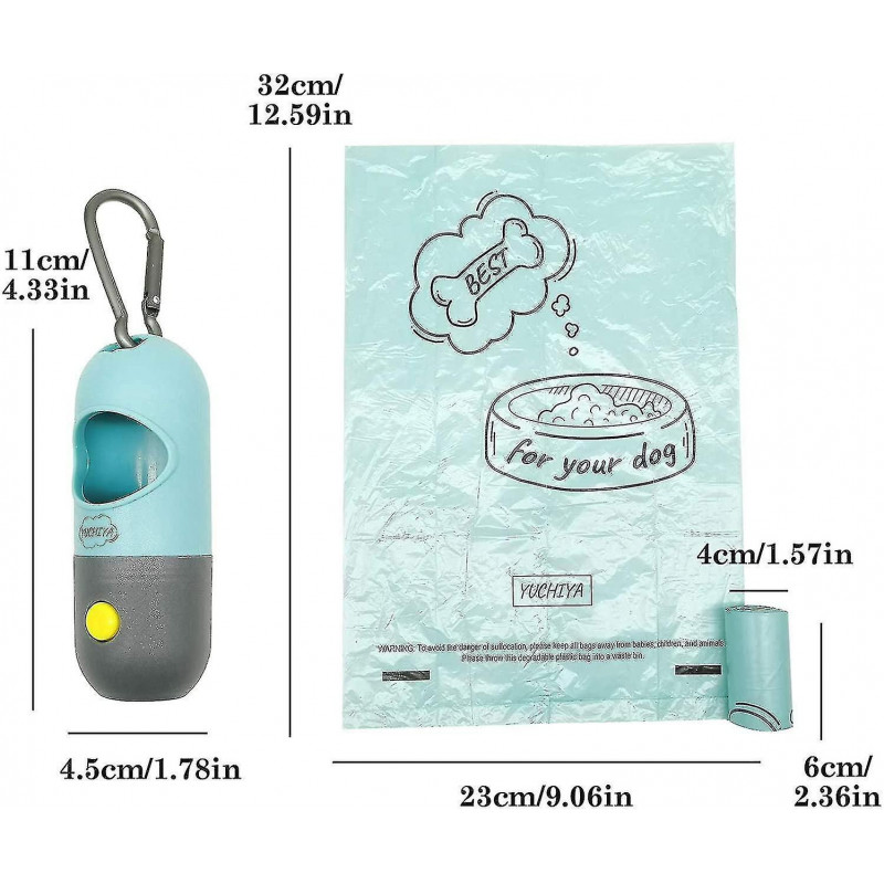 Dog Poop Pickup Bags Dispenser With Led Flash Light For Pet Walking Outdoor Dog Poop Pickup Bags Dispenser With Led Flash Light For Pet Walking Outdoor