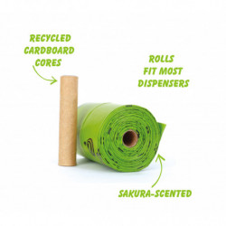 Deodoo Handle Dog Poop Bags avec distributeur Sakura Scented Doggie Waste Poo Bags Holder Eco-friendly For Cat [...]