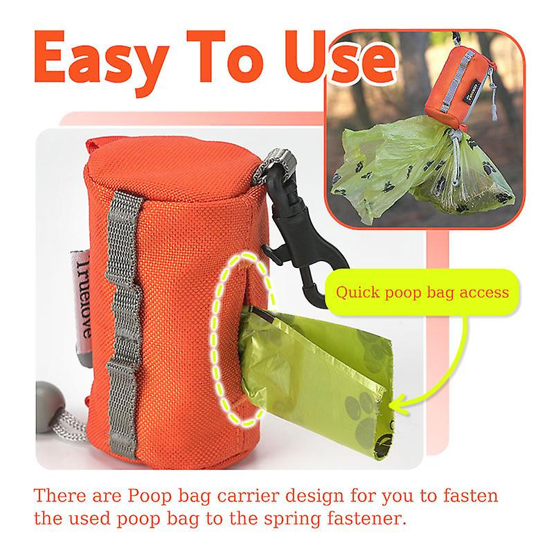 Dog Poop Bag Dispenser Pet Trash Sack Case Carrier Outdoor Clean Accessories With Hook Clip Leash For Walking Running