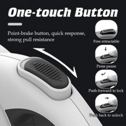 Retractable Automatic Dog Leash Heavy Duty Nylon Pet Lead Rechargeable Led Light With Poop Bag Dispenser For Dog [...]