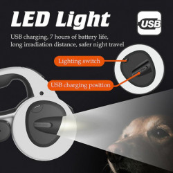 Retractable Automatic Dog Leash Heavy Duty Nylon Pet Lead Rechargeable Led Light With Poop Bag Dispenser For Dog [...]
