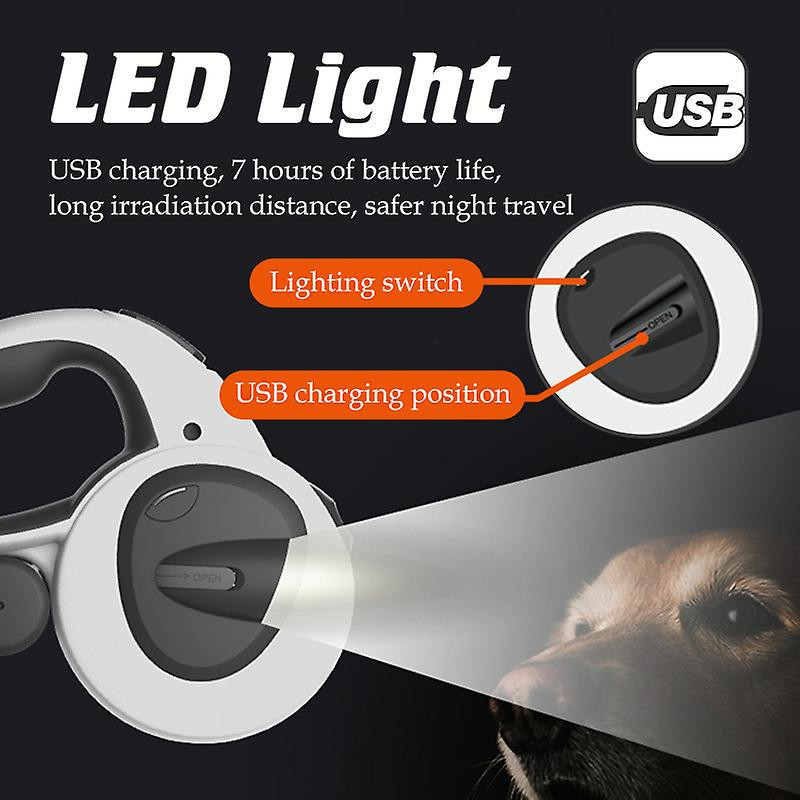 Retractable Automatic Dog Leash Heavy Duty Nylon Pet Lead Rechargeable Led Light With Poop Bag Dispenser For Dog [...]