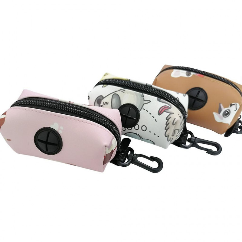 Pet Waste Bags Dispenser Dog Poop Bags Holder With Hook For Leash Backpack