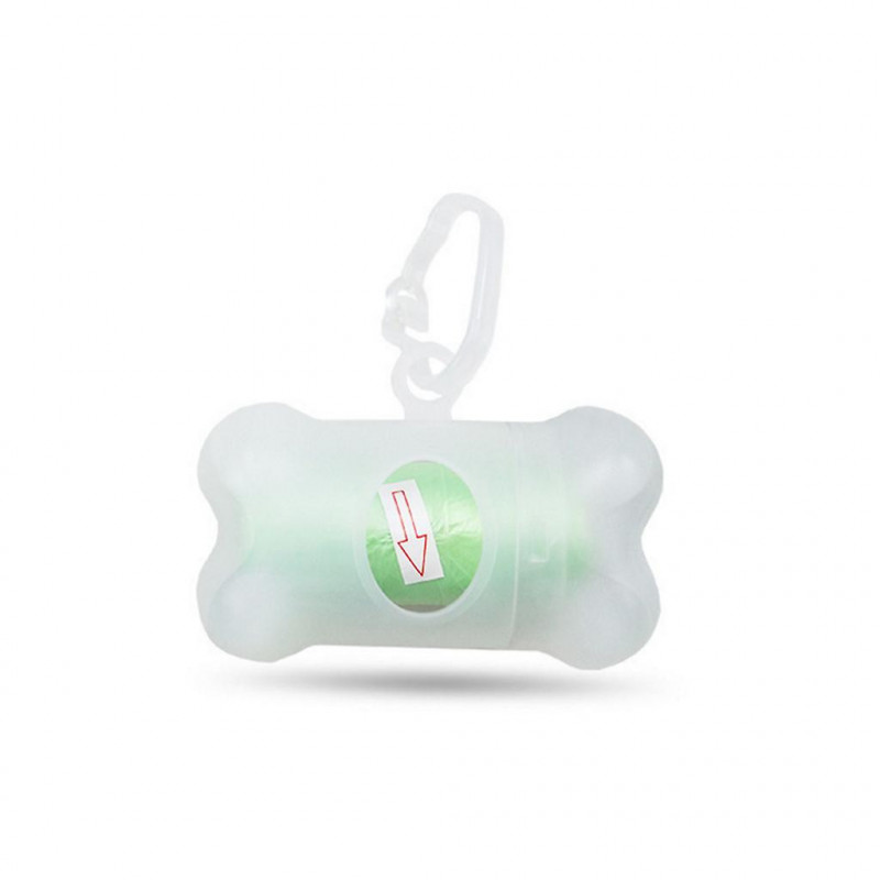 Dog Pet Bone Shaped Poubelle Bag Distributeur Transparent Nettoyants Fournitures Nettoyantes