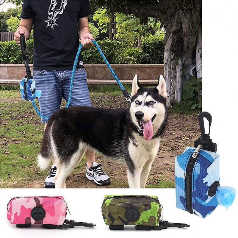 Dog Waste Poop Bag Dispenser Lightweight Camouflage Pattern Walking Running