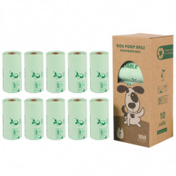 Sacs de crottes de chien 10 comptage par rouleau sac à déchets avec poignées faciles à attacher étanches Sacs de crottes de chien 10 comptage par rouleau sac à déchets avec poignées faciles à attacher étanches