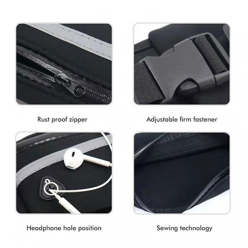 Dog Hands Free Leash With Zipper Pouch Reflective Running Leash Waist Bag Pack For Jogging Walking Night Running