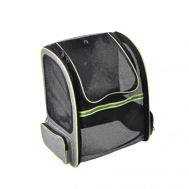 Pet Mesh Cloth Carrier Bag Hand-free Dog Cat Outdoor Travel Packsack (grey)