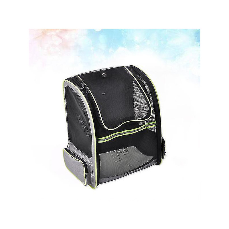 Pet Mesh Cloth Carrier Bag Hand-free Dog Cat Outdoor Travel Packsack (grey)