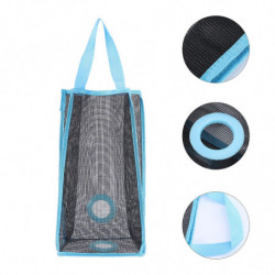 Hanging Folding Mesh Garbage Bag Organizer Trash Bags Holder Recycling Containers Storage for Kitchen - Size L(Blue) Hanging Folding Mesh Garbage Bag Organizer Trash Bags Holder Recycling Containers Storage for Kitchen - Size L(Blue)