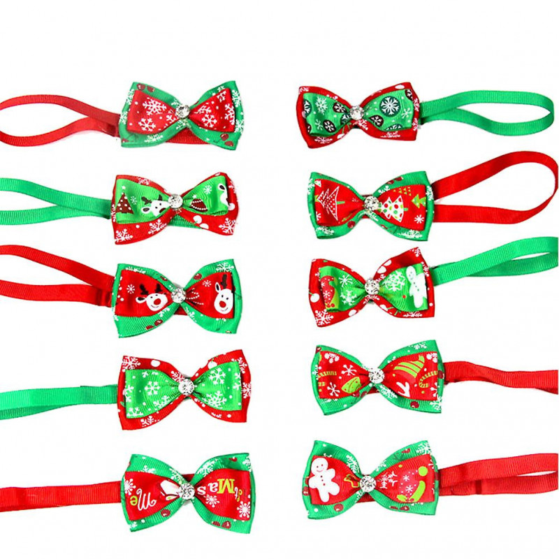 15 Pcs Dog Hair Bows Clips Bowtie Dog Collar Dog Accessories Large Dogs Dog Bows